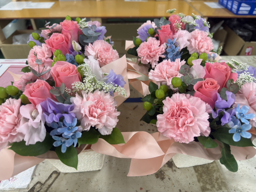 フラワーアレンジメント、束作成